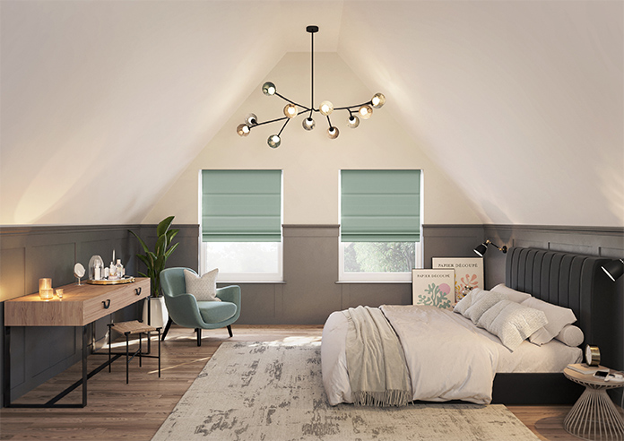 Lyra, Sea Salt - Motorised Roman Blind - Image 8